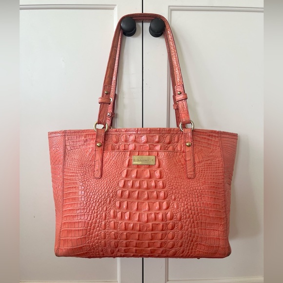 Brahmin Handbags - Brahmin Medium Arno in Coral Melbourne Handbag Tote Purse Shoulder Bag